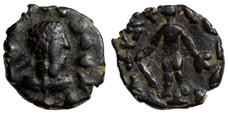 INDIA, Kushan Empire. Kujula Kadphises, circa 30-80. Ae unit (bronze, 2.61 g, 19...
