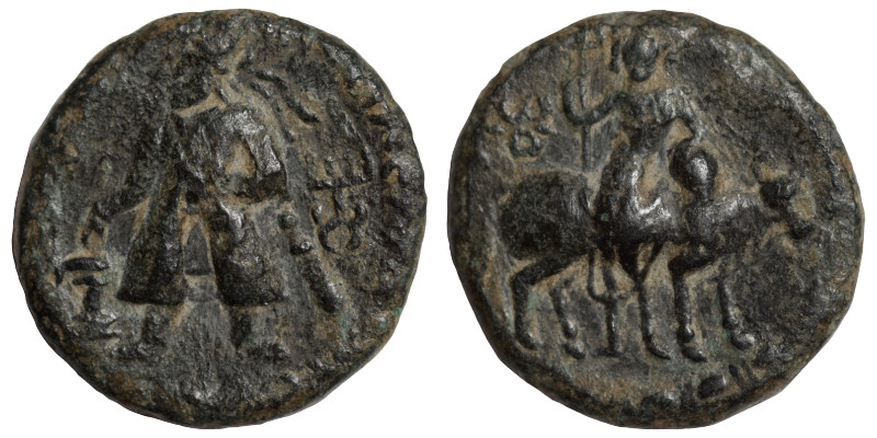 INDIA, Kushan Empire. Vima Kadphises, circa 100-127. Ae drachm (bronze, 3.71 g, ...
