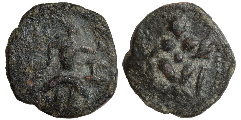 INDIA, Post-Kushan (Baktria). Ae (bronze, 2.87 g, 18 mm), a post-kushan imitatio...