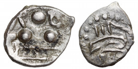 INDIA, Sind & Multan. Tapanasa, circa 650-700. Ar damma (silver, 0.80 g, 14 mm ). Stylized head to right with SRI ('Lord' in Brahmi on the forehead) a...