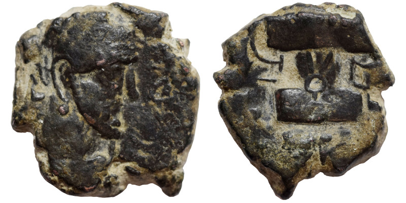 KUSHANO-SASANIANS. Circa 3rd-4th century AD. Ae (bronze, 3.82 g, 16 mm). Crowned...