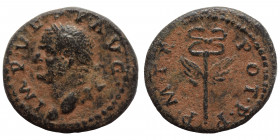 SYRIA, Seleucis and Pieria, Antioch. Vespasian, 69-79. Quadrans (bronze, 2.68 g, 17 mm). Rome mint, for use in Syria, 74. IMP VESP AVG Laureate head o...