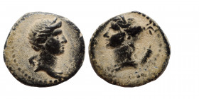 SYRIA, Seleucis and Pieria. Antioch . Pseudo-autonomous issue, circa 2nd century AD. Dichalkon (bronze, 1.83 g, 14 mm). Laureate and draped bust of Ap...