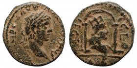 SYRIA, Seleucis and Pieria. Laodicea ad Mare. Elagabalus, 218-222. Ae (3.41 g, 18 mm) IMP C M AVR ANTONINVS, laureate head right. Rev. ΛAODI[KEON]/ ΔΕ...