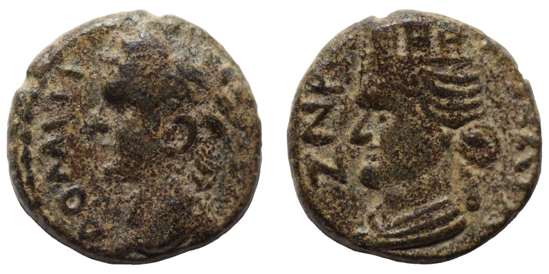 SYRIA, Decapolis. Canata. Domitian, 81-96. (Bronze, 1.87 g, 12 mm). ΔOMITI KAICA...