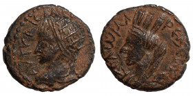 MESOPOTAMIA. Edessa. Elagabalus, 218-222. Ae (bronze, 3.57 g, 18 mm). AYTO KAIC M AYP Laureate head of Elagabalus to left. Rev. KOΛω MAΡ ЄΔЄCCA (or si...