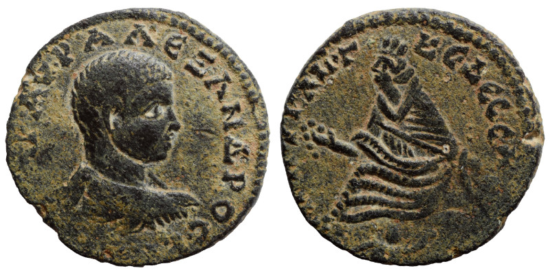 MESOPOTAMIA. Edessa. Severus Alexander, 222-235. Ae (bronze, 10.49 g, 25 mm). [....