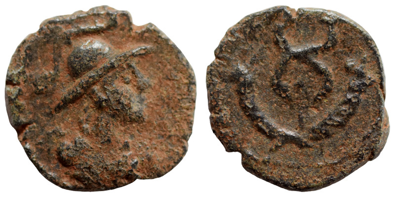 PALMYRENE. Palmyra. Circa 1st-3rd century AD. Ae (bronze, 0.77 g, 11 mm). Helmet...