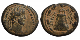COMMAGENE. Zeugma. Antoninus Pius, 138–161. Ae (bronze, 8.88 g, 24 mm ). ΑΥΤο ΚΑΙ ΤΙ ΑΛΙ ΑΔΡΙ ΑΝΤⲰΝƐΙΝοϹ ϹƐΒ ƐΥϹΒΑΙϹ Radiate head of Antoninus right. ...