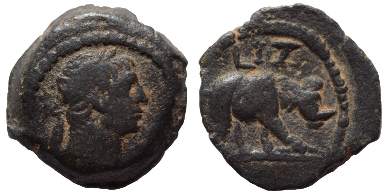 EGYPT. Alexandria. Trajan, 98-117. Dichalkon (Bronze, 1.88 g, 14 mm). Laureate h...