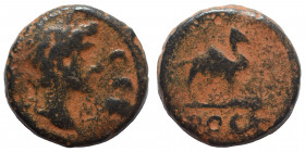 ARABIA. Bostra. Antoninus Pius, 138-161. Ae (bronze, 3.81 g, 16 mm). [ΑΝΤѠΝ] СЄΒ, laureate head right. Rev. Camel standing right; BOCT in exergue. De ...