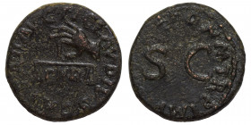 Claudius, 41-54. Quadrans (bronze, 3.10 g, 17 mm), Rome, 41 AD. TI CLAVDIVS CAESAR AVG Hand to left holding scales; below, P N R. Rev. PON M TR P IMP ...
