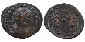 Aurelian, 270 – 275. Antoninianus (silvered bronze, 3.49 g, 24 mm). Rome, struck 273. IMP AVRELIANVS AVG radiate and cuirassed bust to right. Rev. VIR...