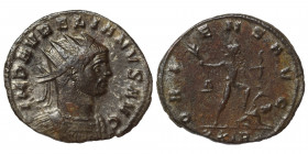 Aurelian, 270-275. Antoninianus (silvered bronze, 3.13 g, 22 mm), Rome, struck, 275. IMP AVRELIANVS AVG radiate and cuirassed bust right. Rev. ORIENS ...
