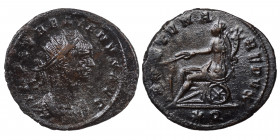 Aurelian, 270-275. Antoninianus (silvered bronze, 2.85 g, 23 mm). Siscia, struck 271. IMP AVRELIANVS AVG Radiate and cuirassed bust right. Rev. FORTUN...