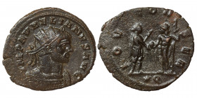 Aurelian, 270-275. Antoninianus (silvered bronze, 2.87 g, 23 mm). Siscia, struck 272/4. IMP AVRELIANVS AVG radiate and cuirassed bust right. Rev. IOVI...