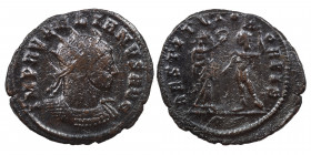 Aurelian, 270-275. Antoninianus (silvered bronze, 3.09 g, 23 mm), Cyzicus. IMP AVRELIANVS AVG radiate and cuirassed bust right. Rev. RESTITVTOR ORBIS ...