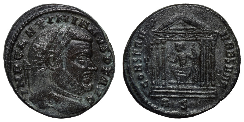 Maximianus. Second reign, 307-308. Follis (bronze, 6.48 g, 26 mm), Rome. IMP C M...