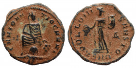 Time of Maximinus II, 310-313. Follis (bronze, 1.67 g, 16 mm), ‘Persecution’ issue, Antiochia. GENIO AN-TIOCHENI Tyche of Antiochia seated facing on r...