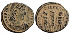 Constantine I, 307/310-337. Follis (bronze, 1.96 g, 15 mm ), Antioch. CONSTANTINVS MAX AVG rosette-diadem, draped, cuirassed bust right. Rev. GLORIA E...