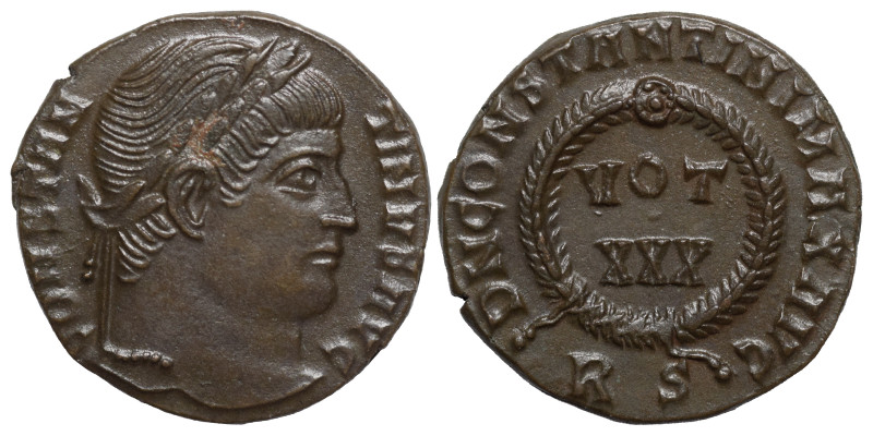 Constantine I, 307/10-337. Follis (bronze, 2.31 g, 18 mm). Rome. CONSTANTINVS AV...