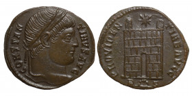 Constantine I, 307/10-337. Follis (bronze, 2.52 g, 20 mm ). Rome, struck 326. CONSTANTINVS AVG. Laureate head right. Rev. PROVIDENTIAE AVGG / R (wreat...