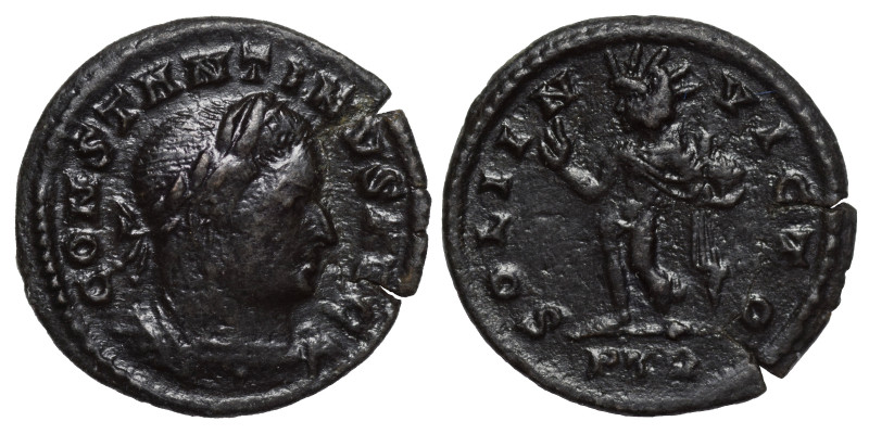 Constantine I, 307/10-337. Follis (bronze, 1.58 g, 18 mm). Treveri (Trier), stru...