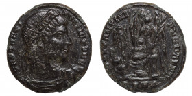 Constantine I, 307/310-337. Follis (bronze, 2.66 g, 19 mm), Constantinople, struck 328-329. CONSTANTI-NVS MAX AVG Rosette-diademed, draped and cuirass...