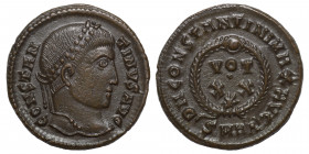 Constantine I, 307/310-337. Follis (bronze, 2.86 g, 19 mm). Heraclea, struck 324. CONSTANTINVS AVG laureate head right. Rev. D N CONSTANTINI MAX AVG l...