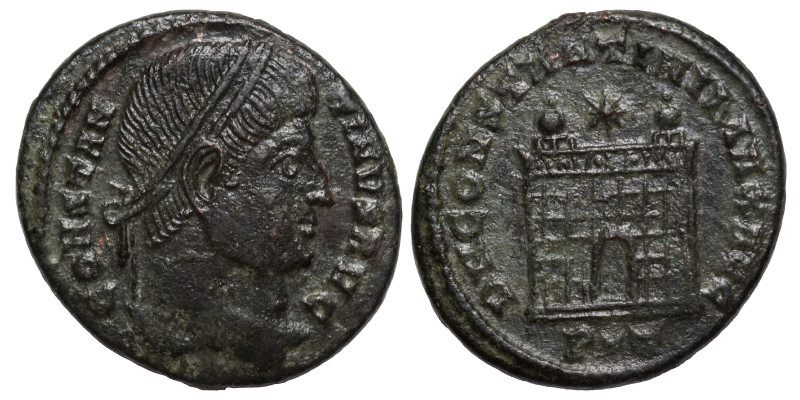 Constantine I, 307/10-337. Follis (Bronze, 3.26 g, 20 mm), Ticinum, 326. CONSTAN...