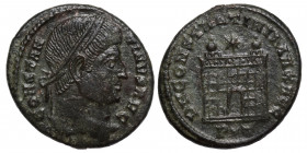 Constantine I, 307/10-337. Follis (Bronze, 3.26 g, 20 mm), Ticinum, 326. CONSTAN-TINVS AVG Laureate head of Constantine I to right. Rev. D N CONSTANTI...