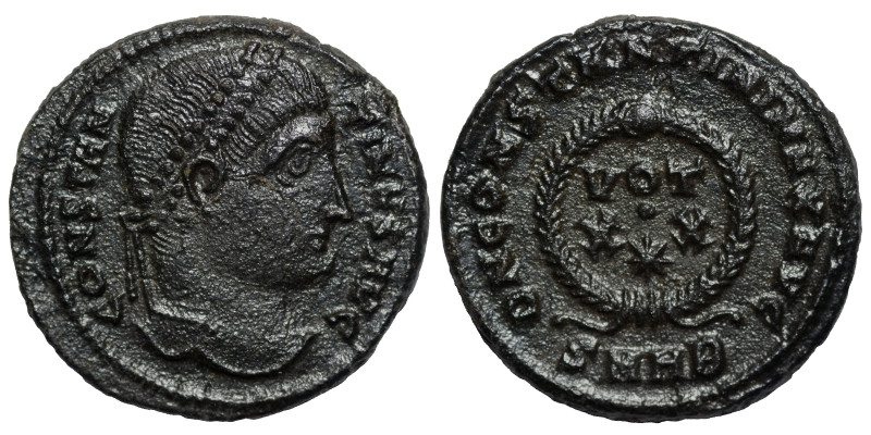 Constantine I, , 307/310-337. Follis (bronze, 3.28 g, 19 mm), Heraclea. CONSTANT...
