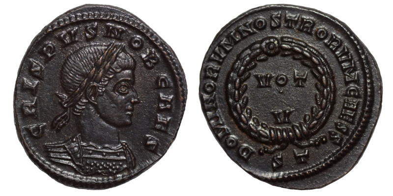 Crispus, Caesar, 316-326. Follis (Bronze, 2.80 g, 19 mm). Ticinum, 320-321. CRIS...