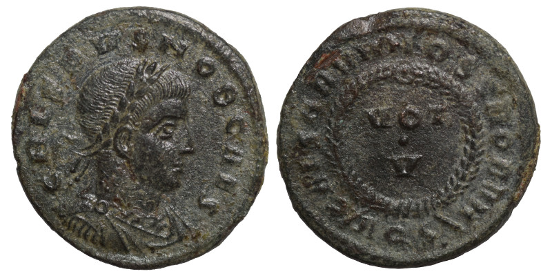 Crispus, Caesar, 316-326. Follis (bronze, 2.83 g, 19 mm), Aquileia. CRISPVS NOB ...
