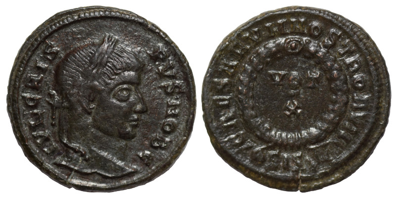 Crispus, as Caesar, 316-326. Follis (bronze, 3.19 g, 19 mm). Siscia, struck 321/...