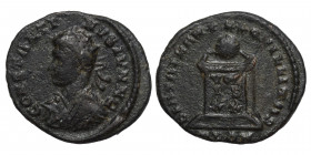Constantine II, as Caesar, 316-337. Follis (branze, 2.61 g, 20 mm), Londinium. CONSTANTINVS IVN N C Radiate, draped and cuirassed bust left. Rev. BEAT...