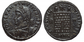 Constantine II, as Caesar, 316-337. Follis (bronze, 2.86 g, 20 mm). Alexandria, struck 329/30. CONSTANTINVS IVN NOB C Laureate, draped and cuirassed b...