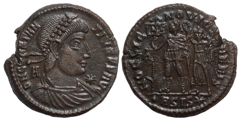 Constantius II, 337-361. Follis (bronze, 6.02 g, 22 mm), Siscia, struck 350. DN ...