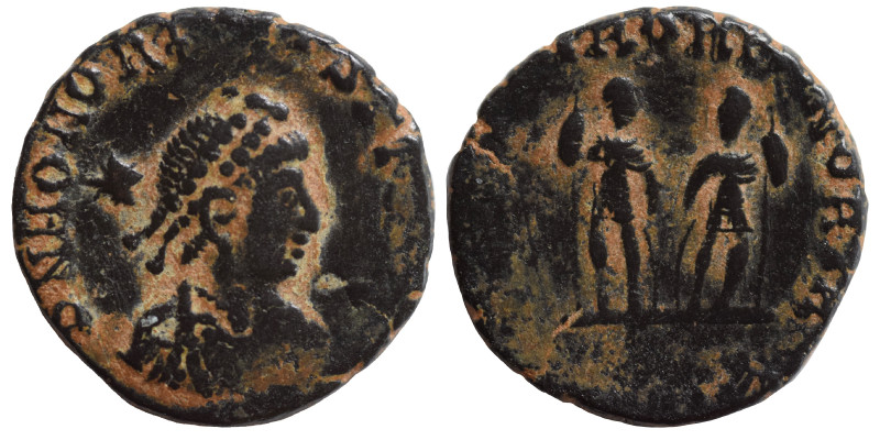 Honorius, 393-423. Follis (bronze, 1.40 g, 14 mm). Heraclea, struck 408-423. D N...