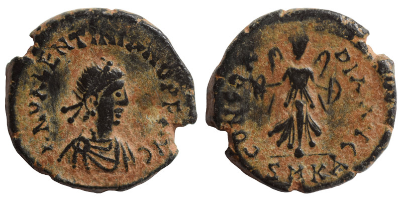 Valentinian III, 425-455. Ae (bronze, 1.25 g, 13 mm). Cyzicus, struck 425/35. DN...