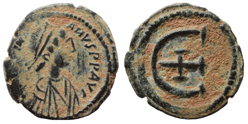 Justinian I, 527-565. Pentanummium (bronze, 3.33 g, 18 mm), Theoupolis (Antioch)...