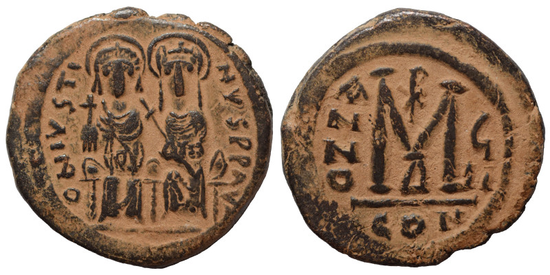 Justin II and Sophia (565-578). 40 Nummi (bronze, 14.88 g, 30 mm). Constantinopl...