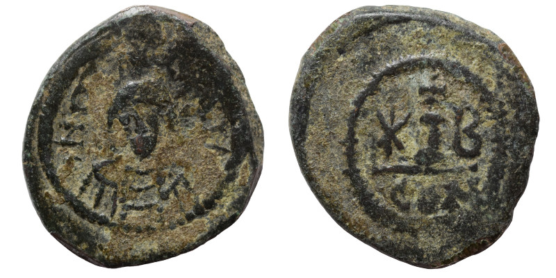 Maurice Tiberius. 582-602. Decanummium (bronze, 3.28 g, 20 mm). Constantinople, ...