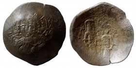 Alexius III Angelus-Comnenus, 1195-1203. Aspron Trachy (billon, 2.56 g, 26 mm), Constantinople, 1195-1197. Nimbate youthful bust of Christ facing. Rev...