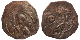 Theodore Gabras, Duke of Trebizond, circa late 1080s-1098. Follis (Bronze, 3.54 g, 28 mm), Trebizond, circa 1092-1098. Nimbate and draped bust of the ...