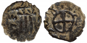 ARMENIA, Cilician Armenia. Baronial. Toros II, 1144-1168. Pogh (bronze, 2.97 g, 20 mm). ԹՈՐՈՍ ՅԱՍSԻ ('Toros by the grace of God' in Armenian) Cross pa...