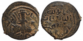 ISLAMIC. Seljuqs of Rum, Kaykhusraw I, 1204-1210, Ae fals (bronze, 3.03 g, 22 mm), Malatya. Horseman right, holding sword, legend above. Rev. Arabic l...