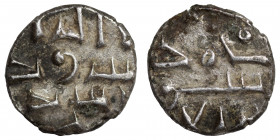 INDIA, Islamic Sultanates. Amirs of Sindh (Habbarids). Ahmad I, circa mid-late 10th century. AR Damma (silver, 0.50 g, 9 mm). Very fine.