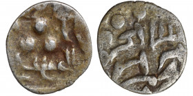INDIA, Sind & Multan. Amirs of Multan. Shibl, 10th century, AR damma (silver, 0.35 g, 12 mm). Nagari sri adi / varaha (the boar incarnation of Vishnu)...