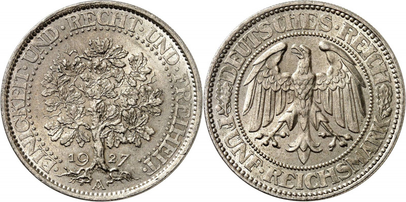 WEIMARER REPUBLIK | diverse
5 Reichsmark 1927 A, 25.11 g. Eichbaum. J. 331

V...
